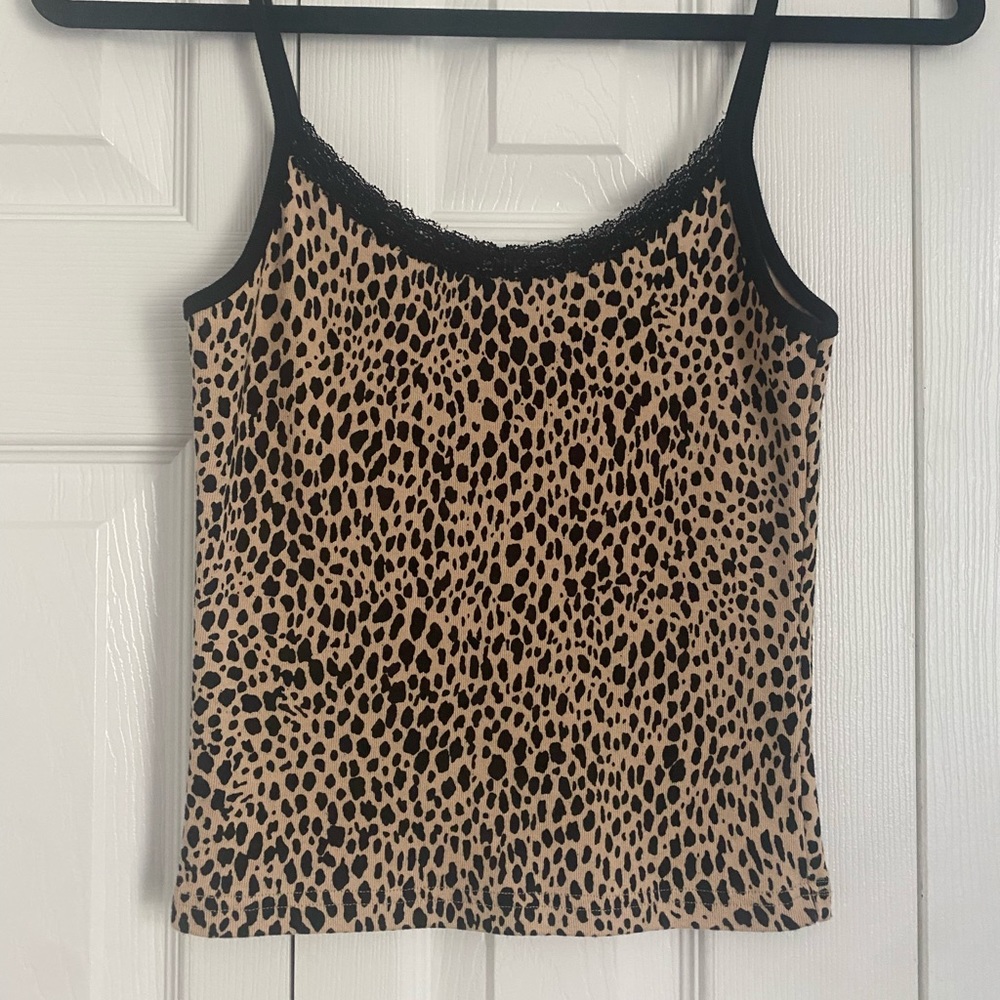 JOHN GALT CHEETAH LACE TANK